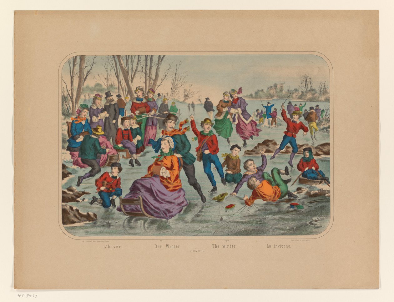 Winterlandschaft mit Schlittschuhläufern von Anonymous