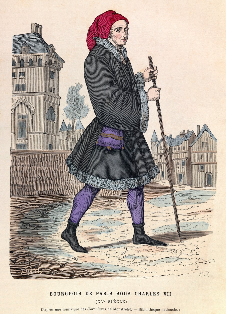 Ein Bürger von Paris unter der Herrschaft von König Karl VII. - Bürgerlicher Pariser Mann der Herrschaft von Karl VII. von Anonymous Anonymous