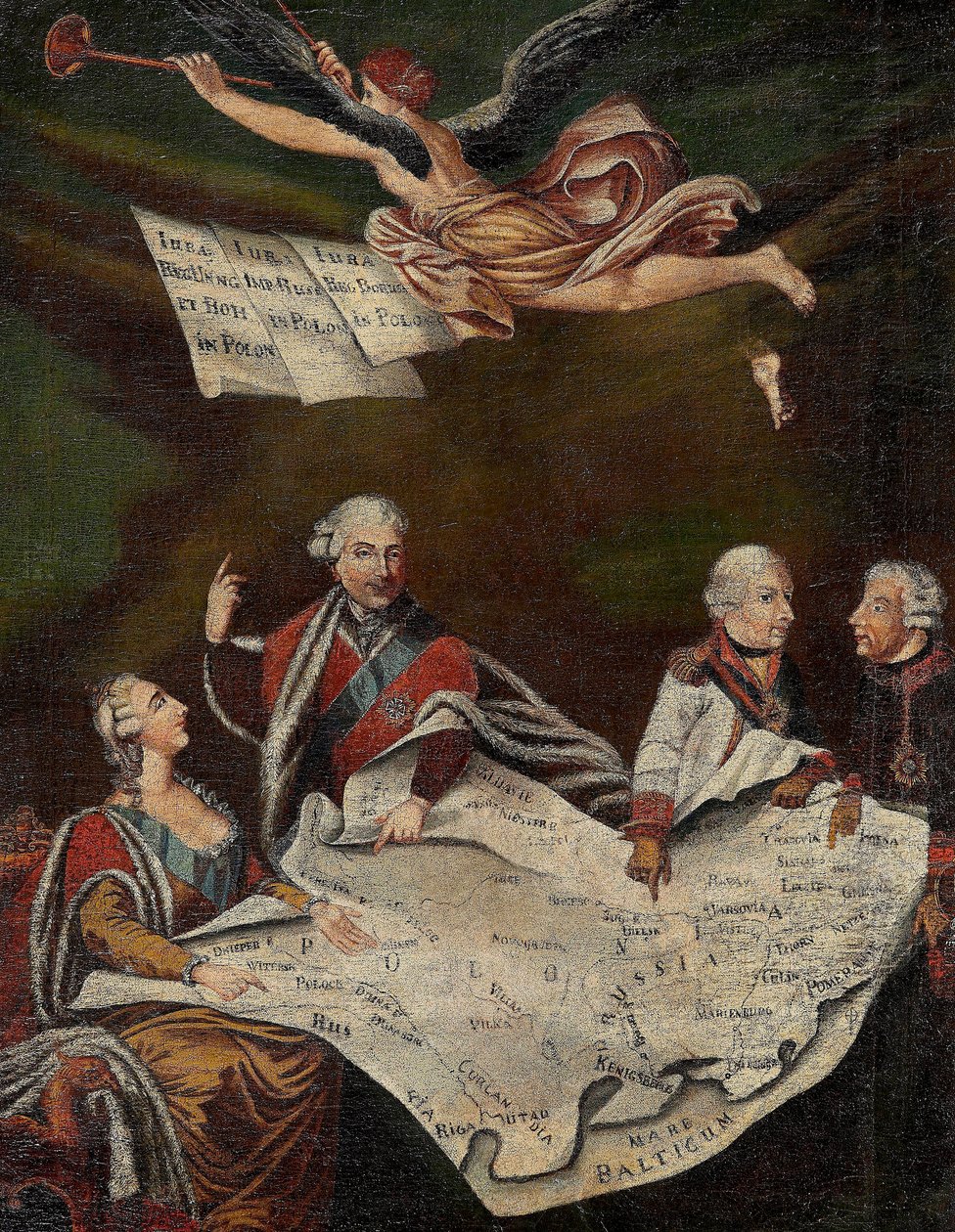 Allegorie der Teilung Polens zwischen Katharina II. von Russland und Stanislaus II. August von Anonymous Anonymous