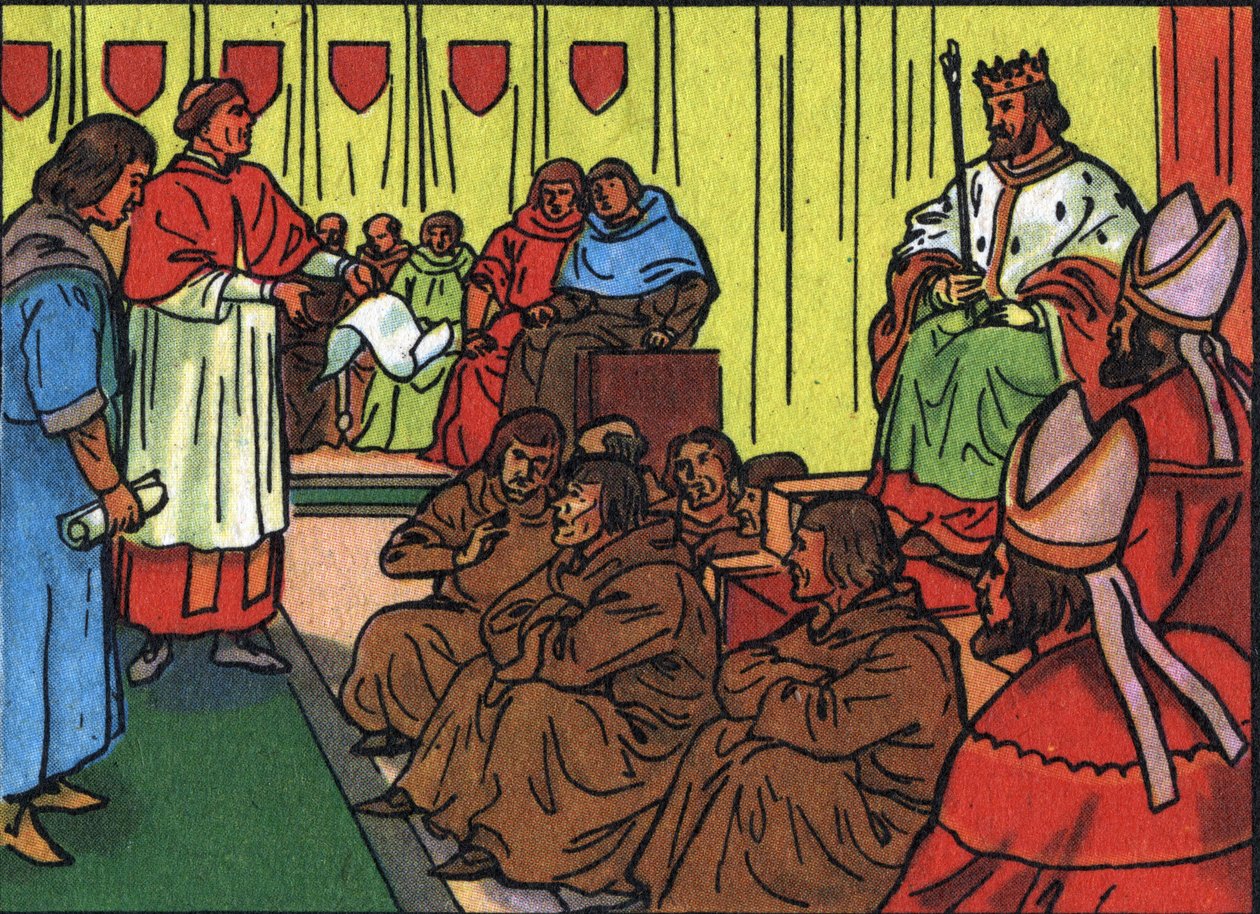 Bett der Gerechtigkeit, um Karl den Schlechten (Charles de Navarre) zu richten von Anonymous Anonymous