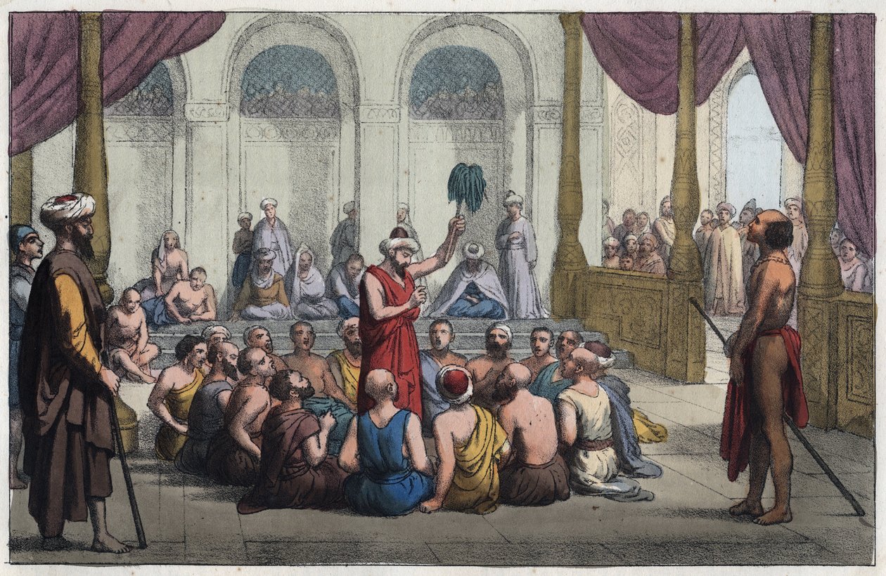 Brahmanen singen Lobgesänge auf den Gott Rama von Anonymous Anonymous