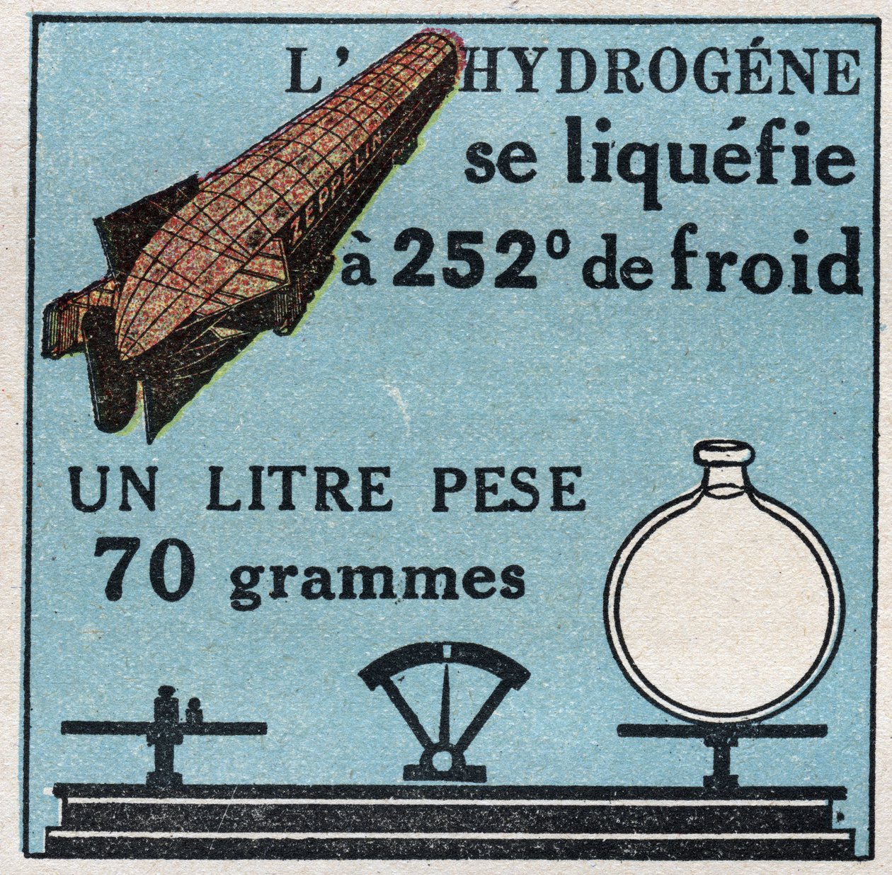 Zustandsänderungen: Dämpfe. Wasserstoffverflüssigung hat 252 Grad Kälte. Anonyme Illustration von 1925. Private Sammlung. von Anonymous Anonymous