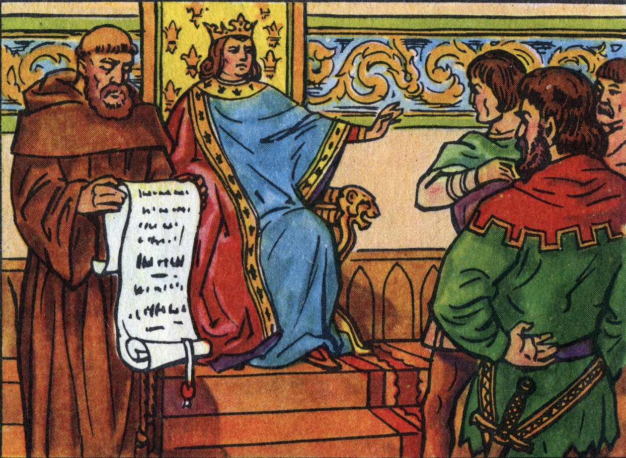 Karl IV. der Schöne (1294-1328) setzte seinen Willen gegen die Herren durch. Anonyme Illustration in 