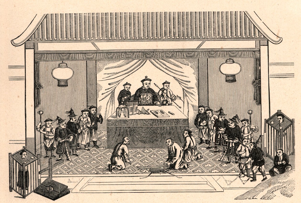 Christenverfolgung: Vorbereitungen für das Martyrium des französischen Missionars Augustus Chapdelaine (1814-1856) in Sy-lin-hien in China am 27. Februar von Anonymous Anonymous