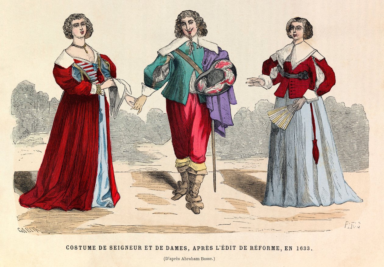 Kostüme von Herren und Damen nach der Reform in Paris im Jahr 1633 - Private Sammlung von Anonymous Anonymous