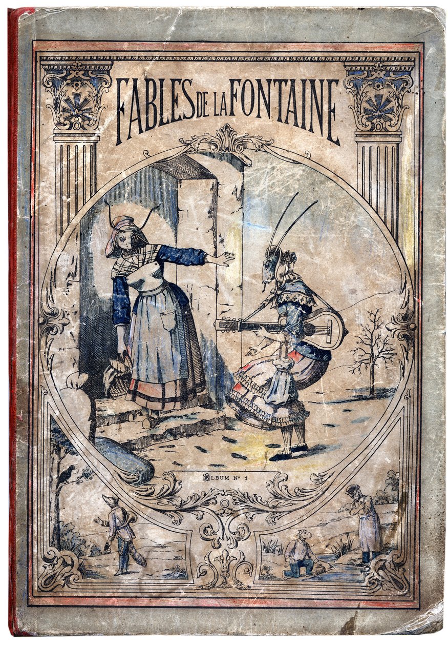 Cover. Anonyme Illustration für Les Fables von Jean de La Fontaine (1621-1695). Imaging von Pont-à-Mousson, um 1880. Private Sammlung. von Anonymous Anonymous