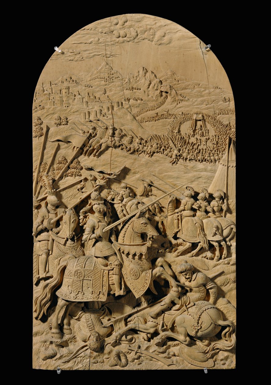 Acht geschnitzte Reliefs, Kirschholz von Anonymous Anonymous