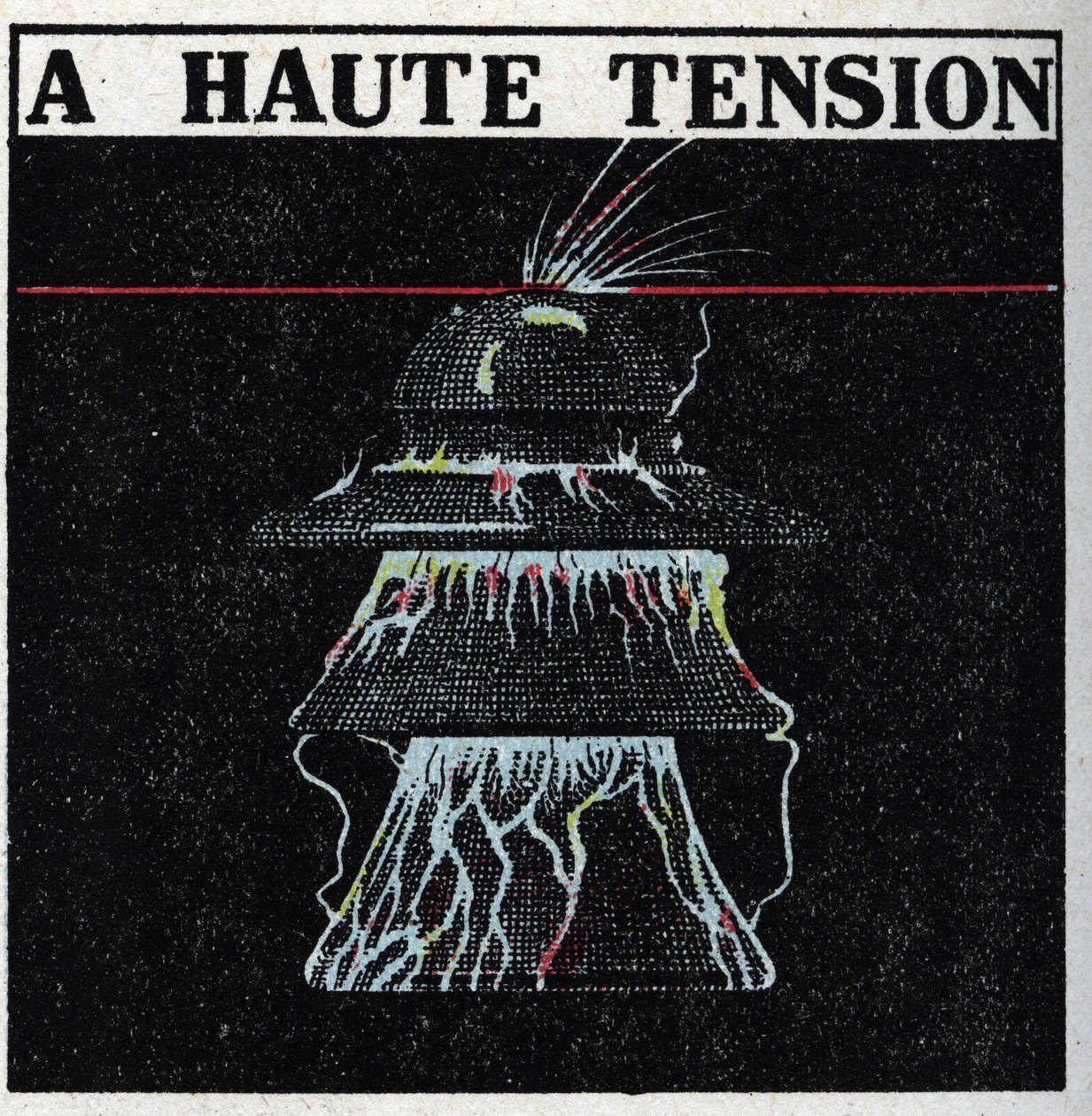 Elektrische Leitungen: Hochspannungsleitung. Anonyme Illustration von 1925. Private Sammlung. von Anonymous Anonymous