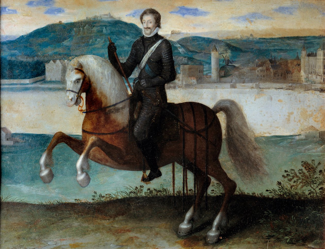 Reiterporträt von Heinrich IV. (1553-1610) vor Paris (1594) von Anonymous Anonymous