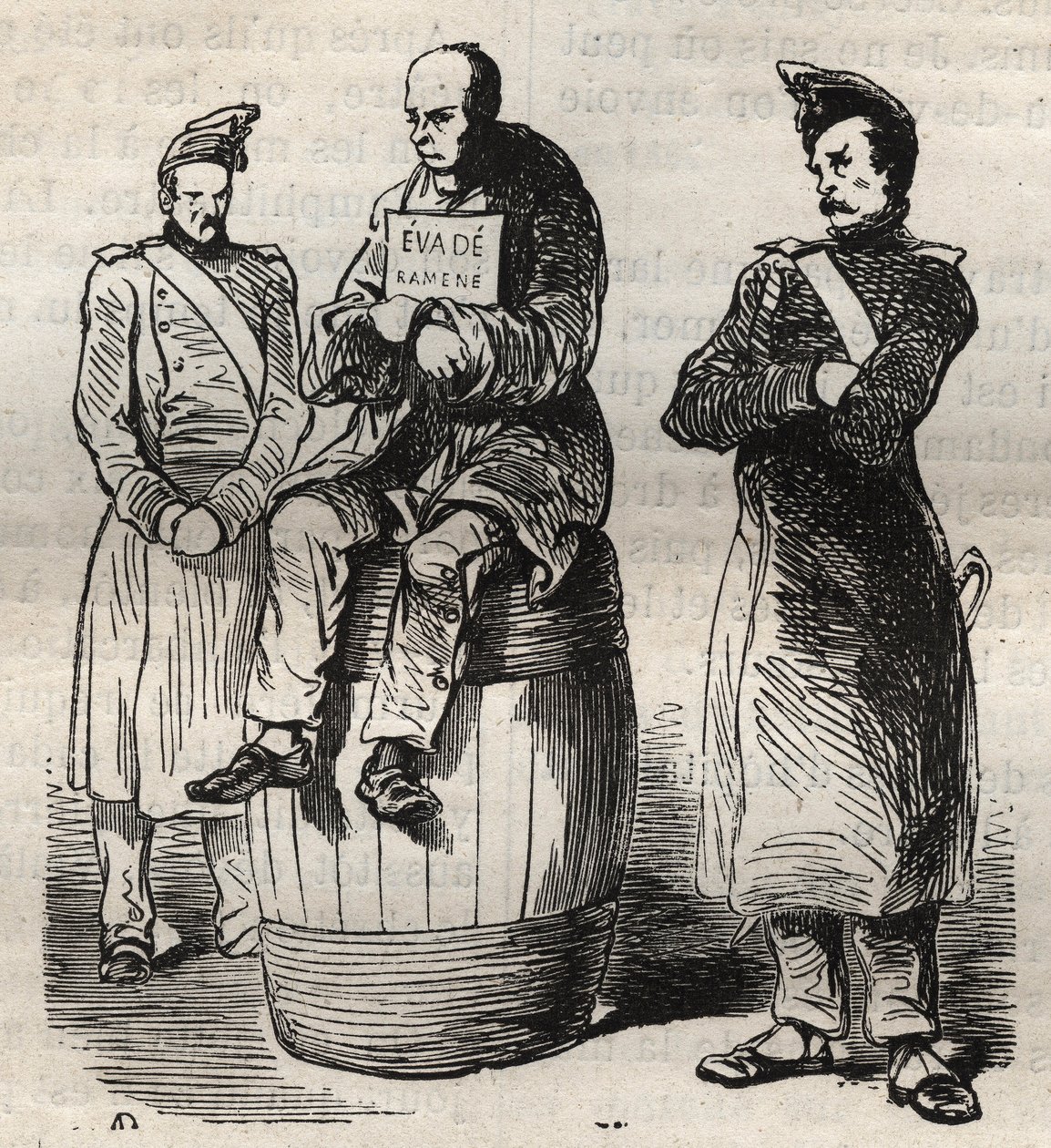 Ausstellung eines entflohenen Sträflings im Bagne von Toulon im 19. Jahrhundert. Gravur in „Histoire des bagnes depuis leur création à nos jours“ (1877) von Pierre Zaccone. Private Sammlung. von Anonymous Anonymous