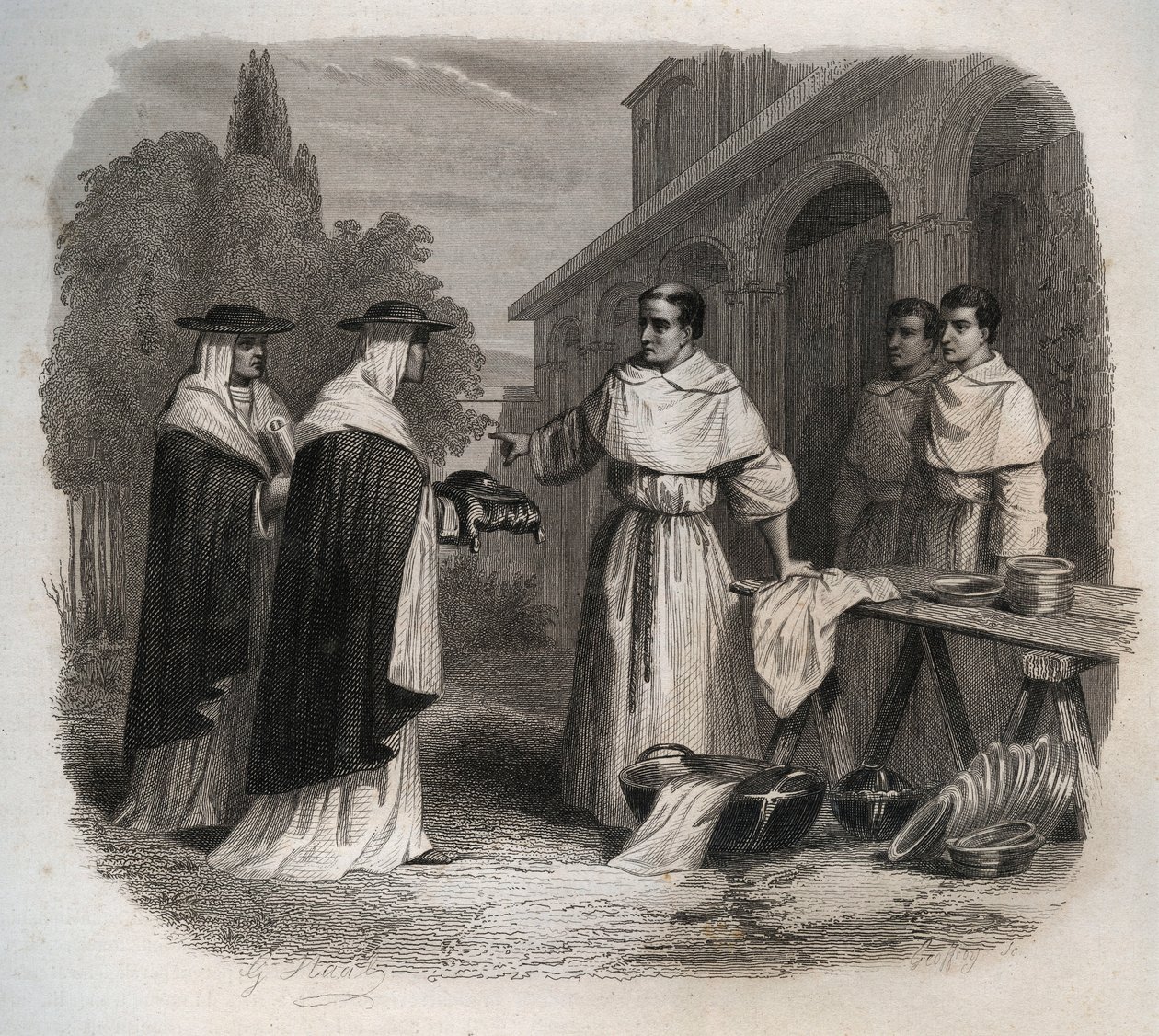 Giovanni da Fidanza, bekannt als Bonaventura (um 1217-1274) (San Bonaventura) erhielt den Kardinalshut. Gravur von 1846 in Lives of the Saints. Private Sammlung von Anonymous Anonymous