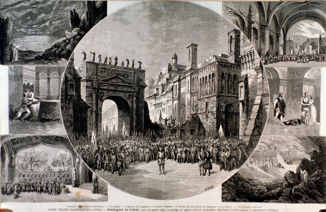 Illustration für Francesca da Rimini, Oper von Ambroise Thomas von Anonymous Anonymous