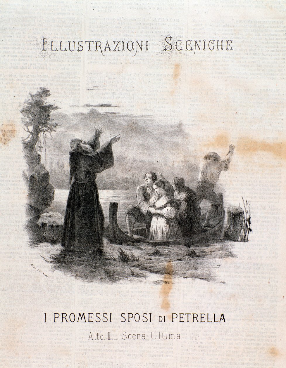Illustration von „Die Verlobten“ nach Manzoni von Errico Petrella von Anonymous Anonymous