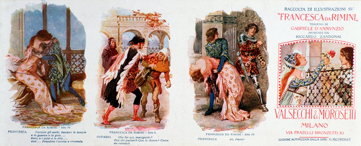 Illustrationen für „Francesca da Rimini“, Oper von Zandonai von Anonymous Anonymous