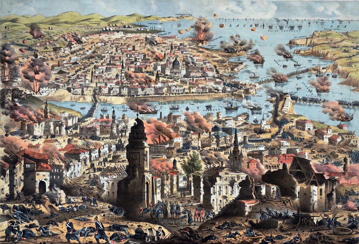 Innenansicht von Sewastopol, Zerstörung der Stadt durch die Russen, ihr Rückzug von Anonymous Anonymous