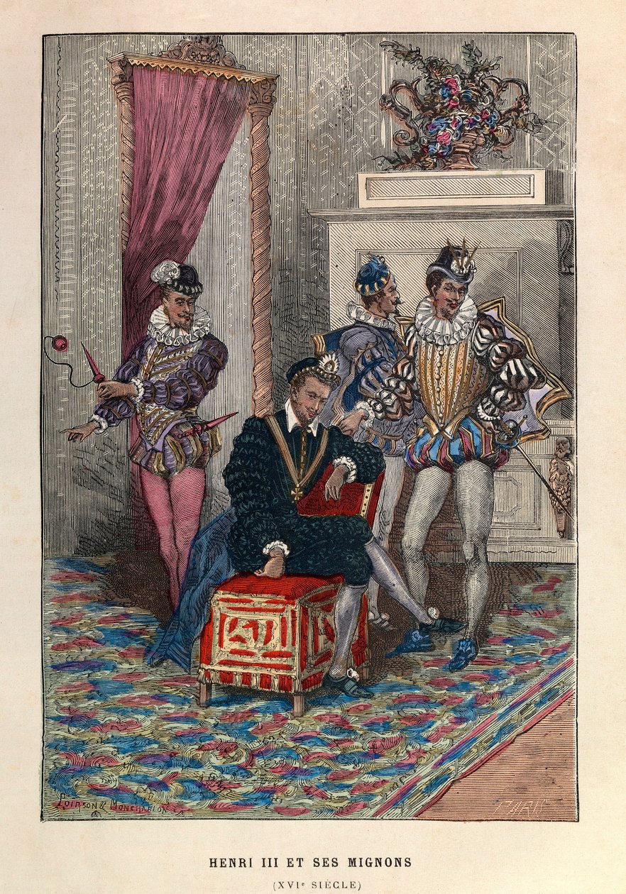 König Heinrich III. (1551 - 1589) und seine Mignon - König Heinrich III. von Frankreich und seine Favoriten 16. Jahrhundert - private Sammlung von Anonymous Anonymous