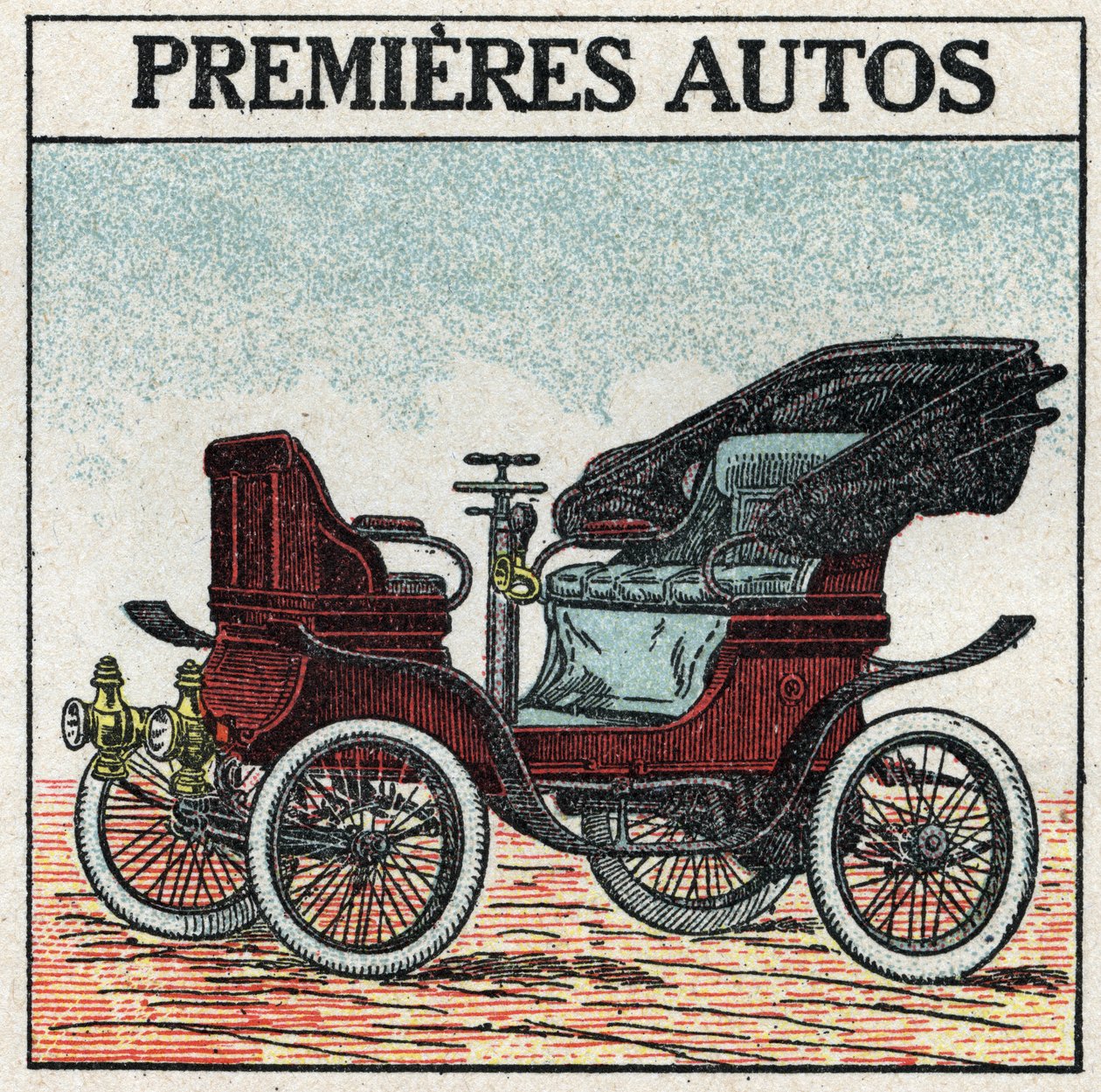 Mechanische Traktion: Die ersten Benzinautos, erfunden 1895 von Panhard und Levassor. von Anonymous Anonymous