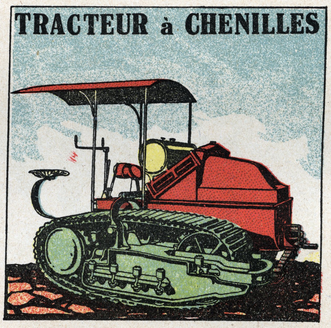 Mechanischer Antrieb: Raupenschlepper. Anonyme Illustration von 1925. Private Sammlung. von Anonymous Anonymous