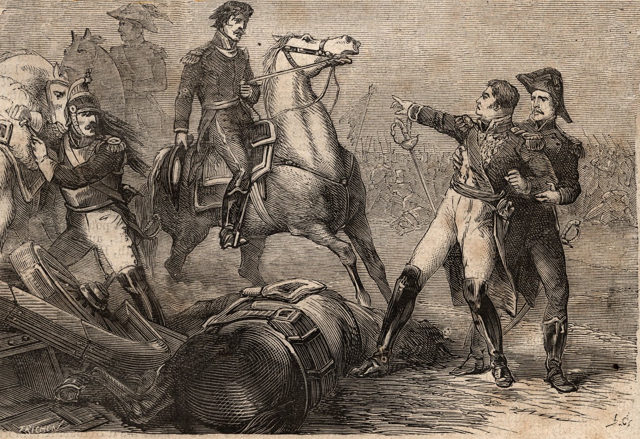 Napoleonische Kriege 1813-15 - Schlacht bei Ligny (Belgien) am 16. Juni 1815 - Tod von Jean-Baptiste Girard - Der Tod des Generals Girard. Schlacht bei Ligny (16. Juni 1815): auf dem Schlachtfeld verwundet, wurde General Girard (1775-1815) nach Paris zurüc von Anonymous Anonymous