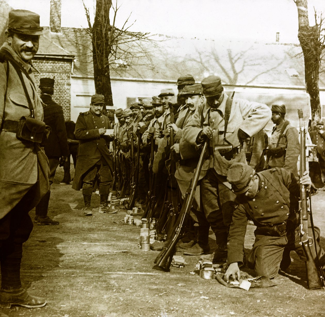 Fotografie - Stereoskopische Glasplatte über den Ersten Weltkrieg: Eine Detailansicht von Anonymous Anonymous