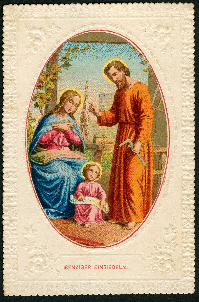 Andachtsbild: Die Heilige Familie (Chromolithografie) von Anonymous Anonymous