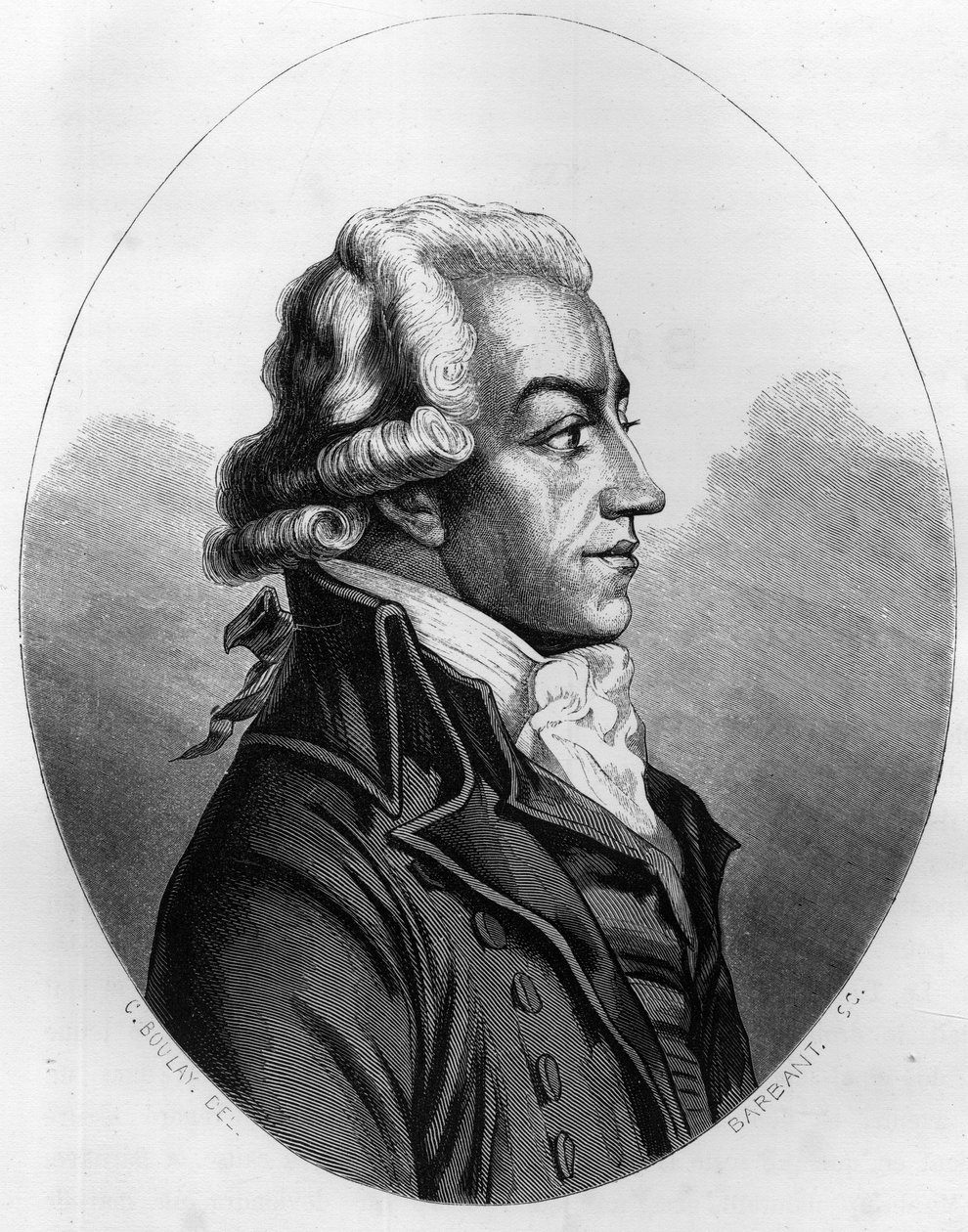 Porträt von Antoine Pierre Joseph Marie Barnave (1761-1793) französischer Politiker - Gravur von 1863 in Das Rote Buch - Geschichte des Schafotts in Frankreich von Dupray de La Maherie - Private Sammlung von Anonymous Anonymous