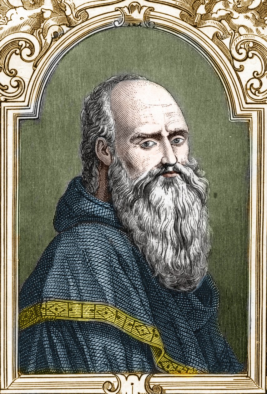 Porträt von Bernardino de Scapis genannt Bernardino Luini (1481-1532), italienischer Maler. Gravur von 1859 in „Die Galerien Europas - Italien“ von Armengaud. Private Sammlung von Anonymous Anonymous