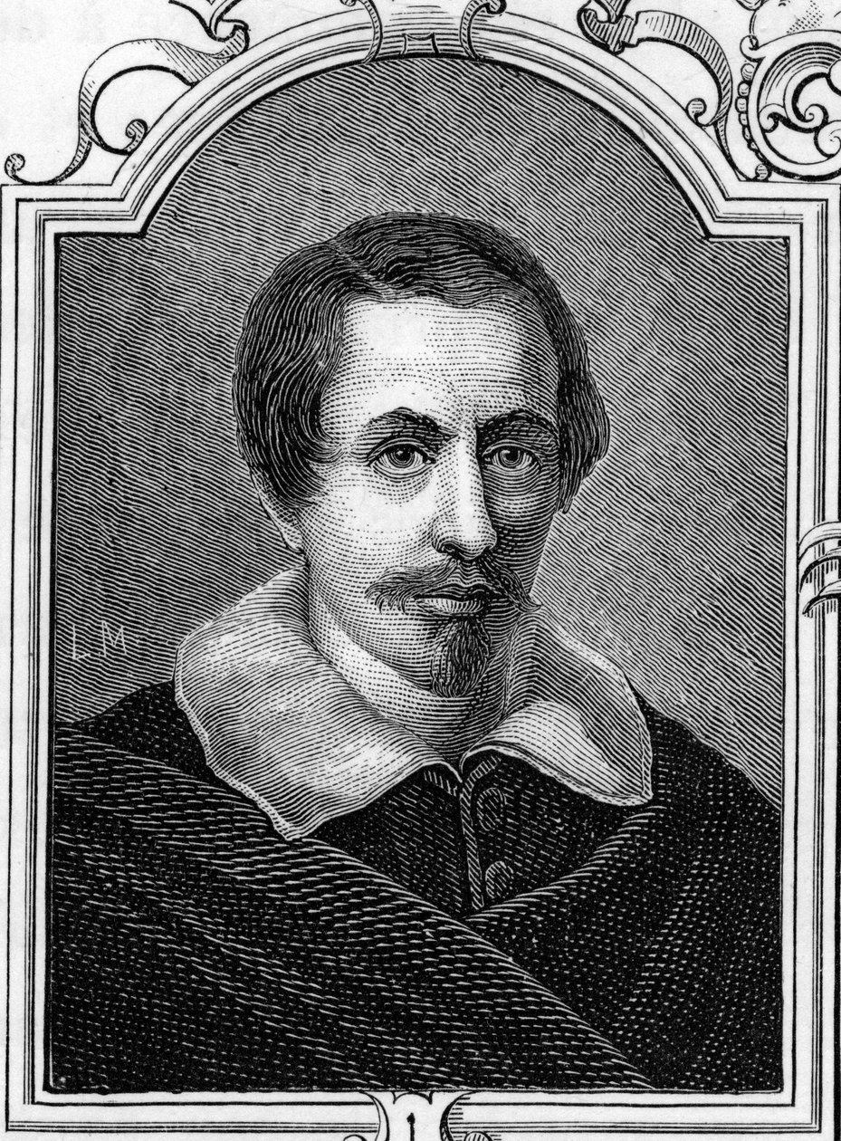 Porträt von Daniele Crespi (1598-1630), italienischer Maler. Gravur von 1859 in „Die Galerien Europas - Italien“ von Armandaud. Private Sammlung. von Anonymous Anonymous