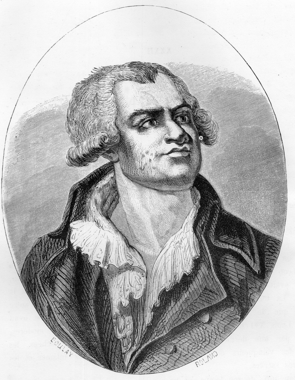 Porträt von Georges Danton (1759 - 1794) Redner und Politiker - Gravur von 1863 in „Das Rote Buch - Geschichte des Schafotts in Frankreich“ von Dupray de La Maherie. Private Sammlung von Anonymous Anonymous