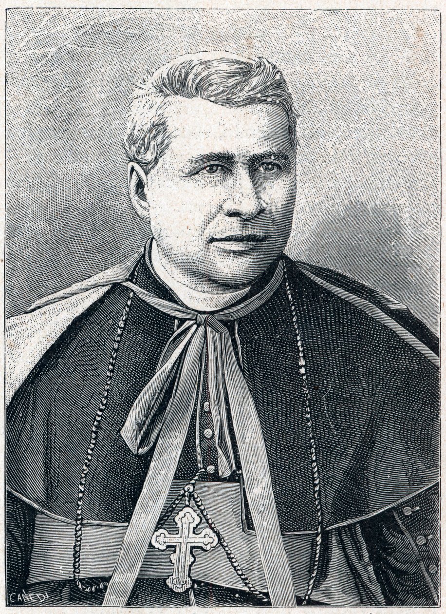 Porträt von Giovanni Simeoni (1816-1892), italienischer Kardinal. Gravur in „Les Missions Catholiques au XIXème Siècle“ von Louis-Eugène Louvet. Private Sammlung. von Anonymous Anonymous