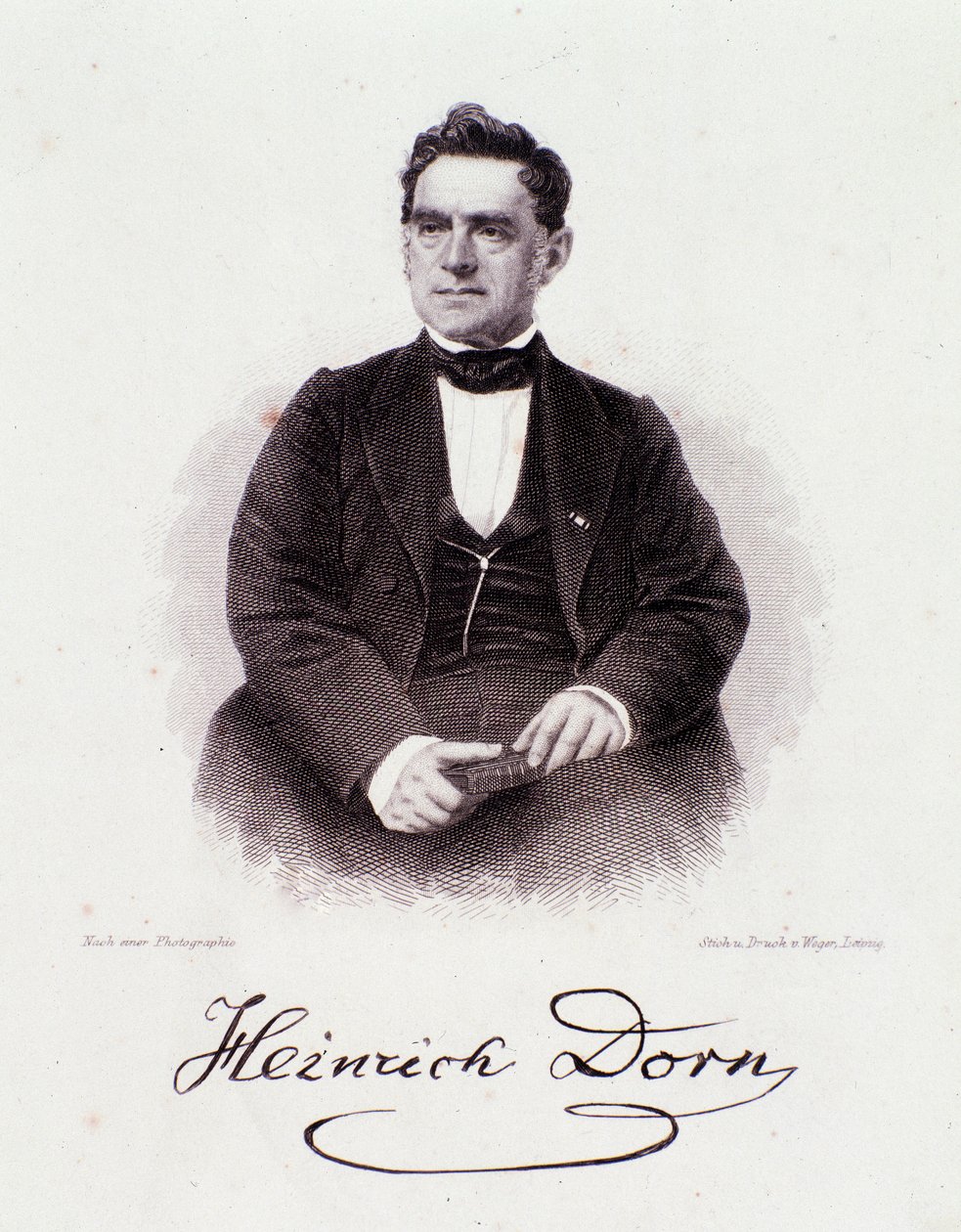 Porträt von Heinrich Dorn, deutscher Dirigent, Komponist und Journalist. 19. Jahrhundert. Mailänder Privatsammlung. von Anonymous Anonymous
