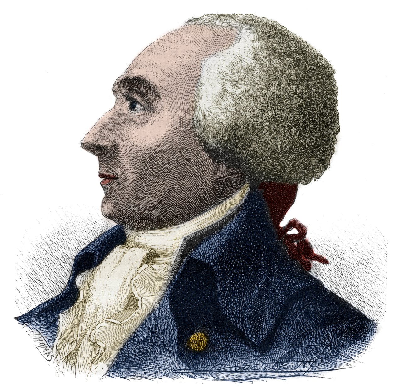 Porträt von Jacques René Hébert (1757-1794), französischer Journalist und Politiker - Gravur in „Histoire des Girondins“ von Alphonse de Lamartine (1790-1869) 1865-1866 - Private Sammlung von Anonymous Anonymous