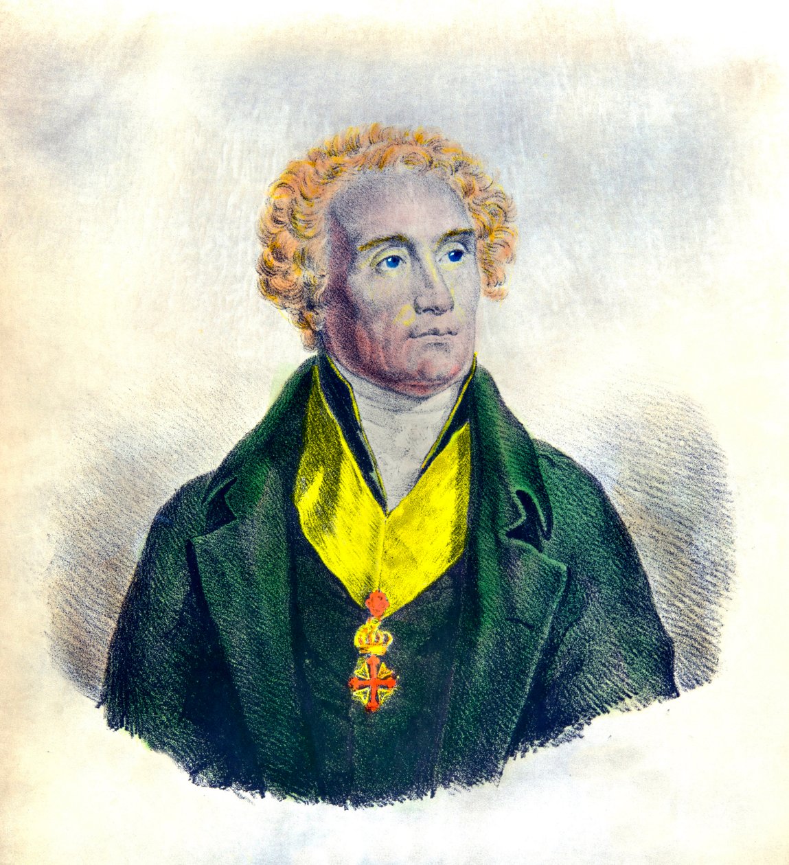 Porträt von Joseph De Maistre (1753-1821) Politiker, Philosoph, Magistrat und Historiker (mit den Insignien des Ordens der Heiligen Mauritius und Lazarus), Private Sammlung von Anonymous Anonymous