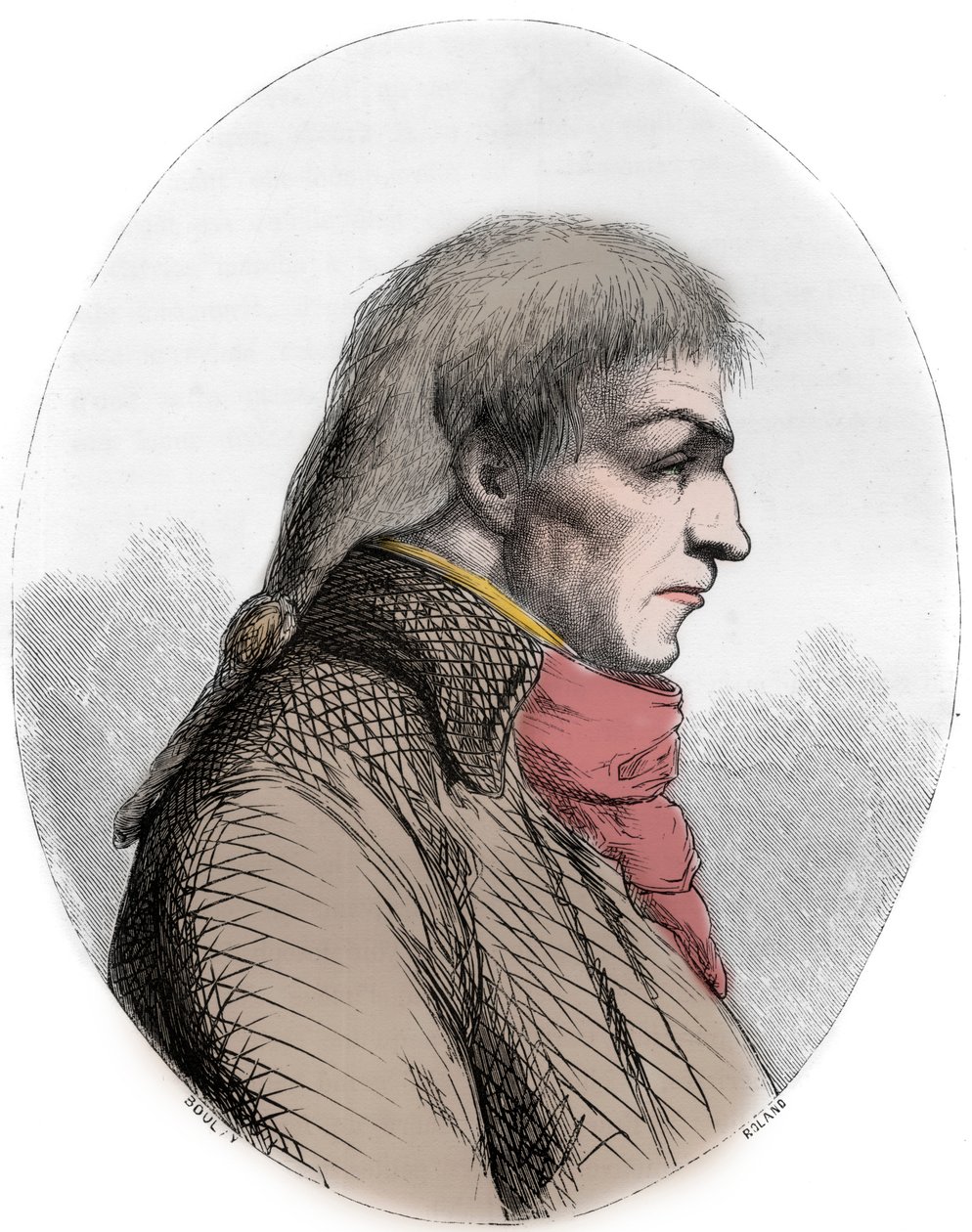 Porträt von Joseph Le Bon (1765-95) französischer Politiker - Porträt von Guislain Francois Joseph Le Bon (1765-1795), französischer Revolutionär - Gravur von 1863 in „The Red Book - Histoire De L