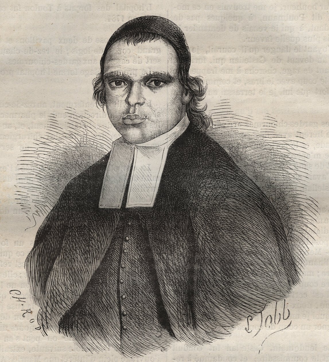 Porträt von Louis Bonafous, in Religion Frere Leotade, beschuldigt der Vergewaltigung und des Mordes. Er starb am 27. Januar 1850 im Toulon Bagne. Gravur in „Histoire des bagnes depuis leur création à nos jours“ (1877) von Pierre Zaccone (1817-1895). von Anonymous Anonymous