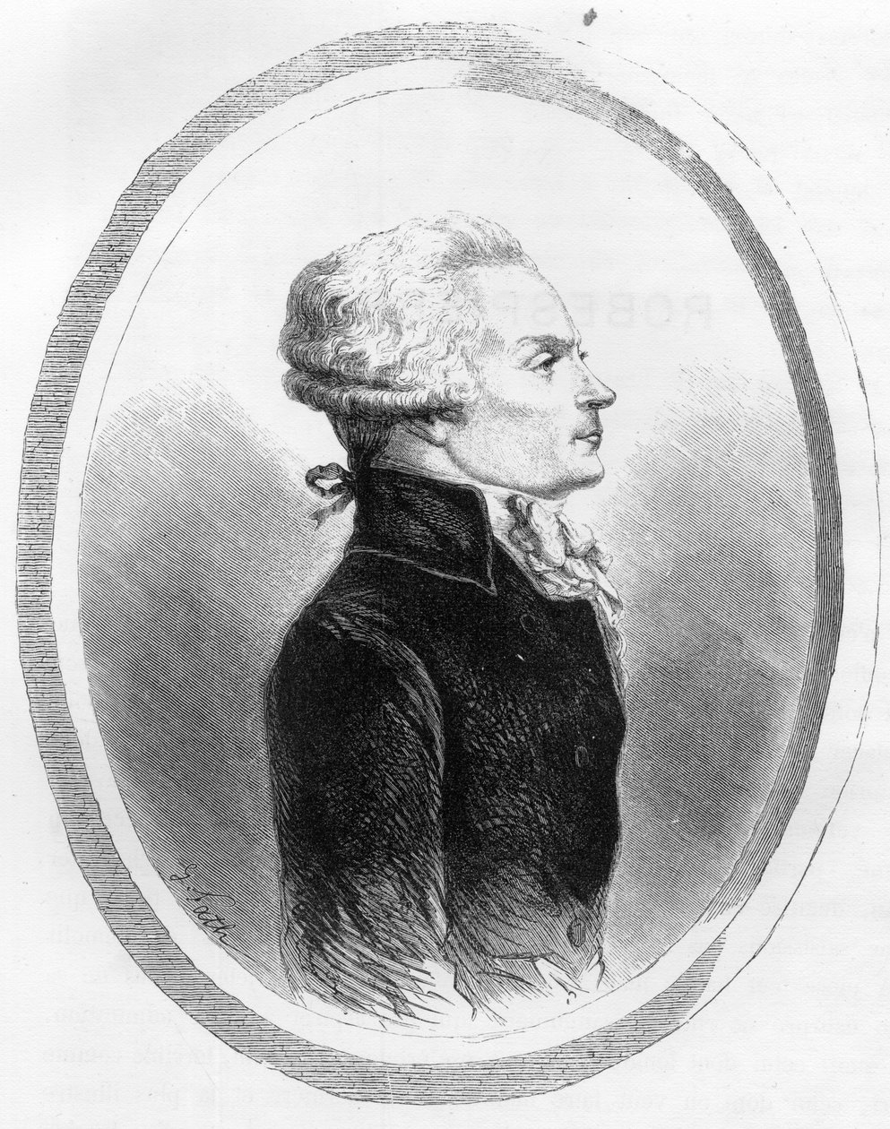 Porträt von Maximilian von Robespierre (1758-1794), Politiker - Gravur von 1863 in „The Red Book - Histoire De L