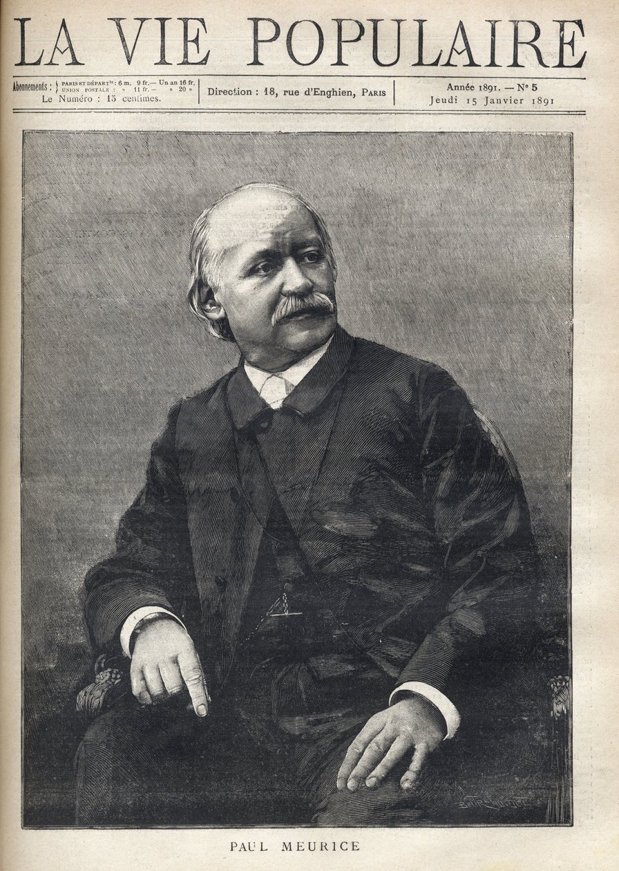 Porträt von Paul Meurice (1818-1905), französischer Schriftsteller. Gravur in 