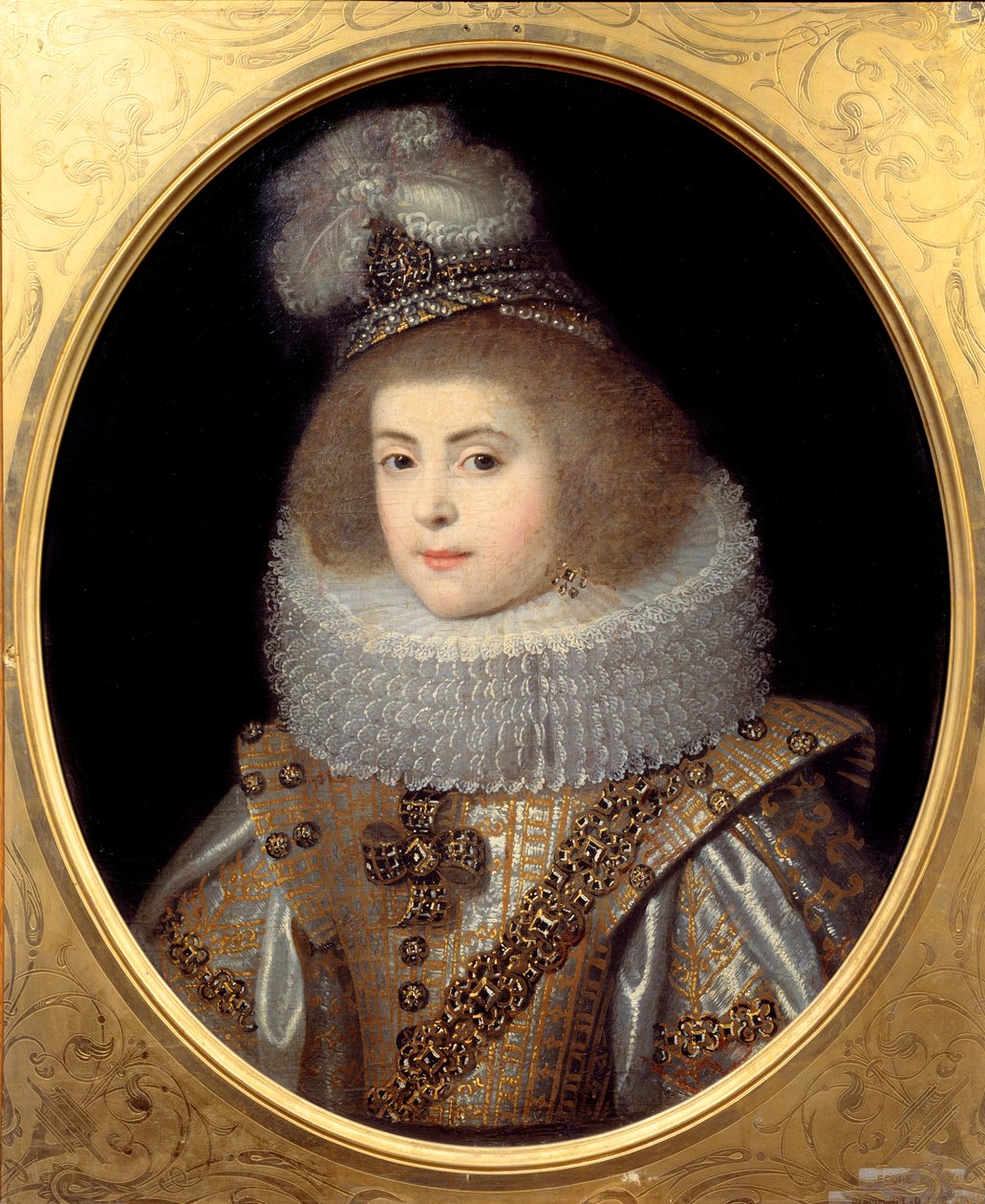 Porträt eines jungen Mädchens vom Hof des Königs von Navarra. Anonymes Gemälde von Anonymous Anonymous