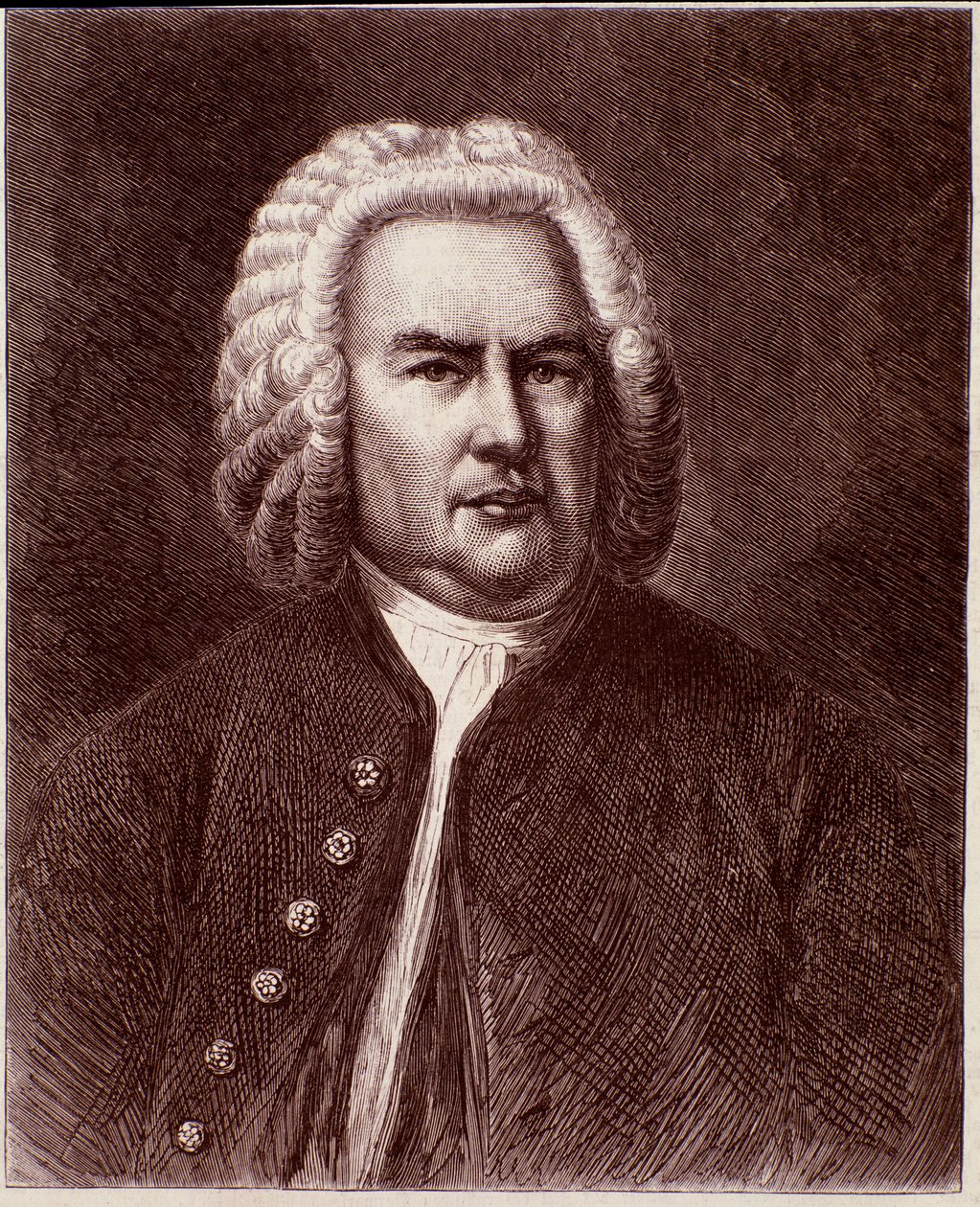 Porträt des deutschen Komponisten Johann Sebastian Bach von Anonymous Anonymous