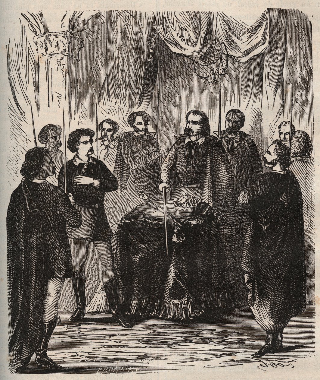 Empfang eines Illuminaten (geheime Gesellschaft) - Illuminaten von Bayern - Gravur von 1879 in Histoire des sociétés secrètes, politiques et religieuses von Pierre Zaccone (1817-1895) von Anonymous Anonymous