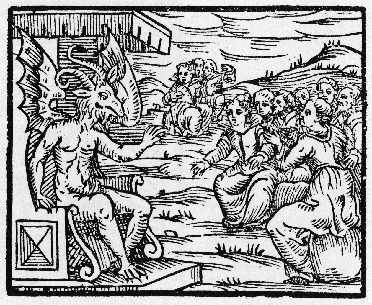 Satan spricht zu Zauberern - „Compendium Maleficarum“, behandelt Hexen, ihre Bosheit und ihre Zauberei von Francesco Maria Guazzo oder Guaccio oder Guaccius (15?? -16??) 1608 Private Sammlung von Anonymous Anonymous