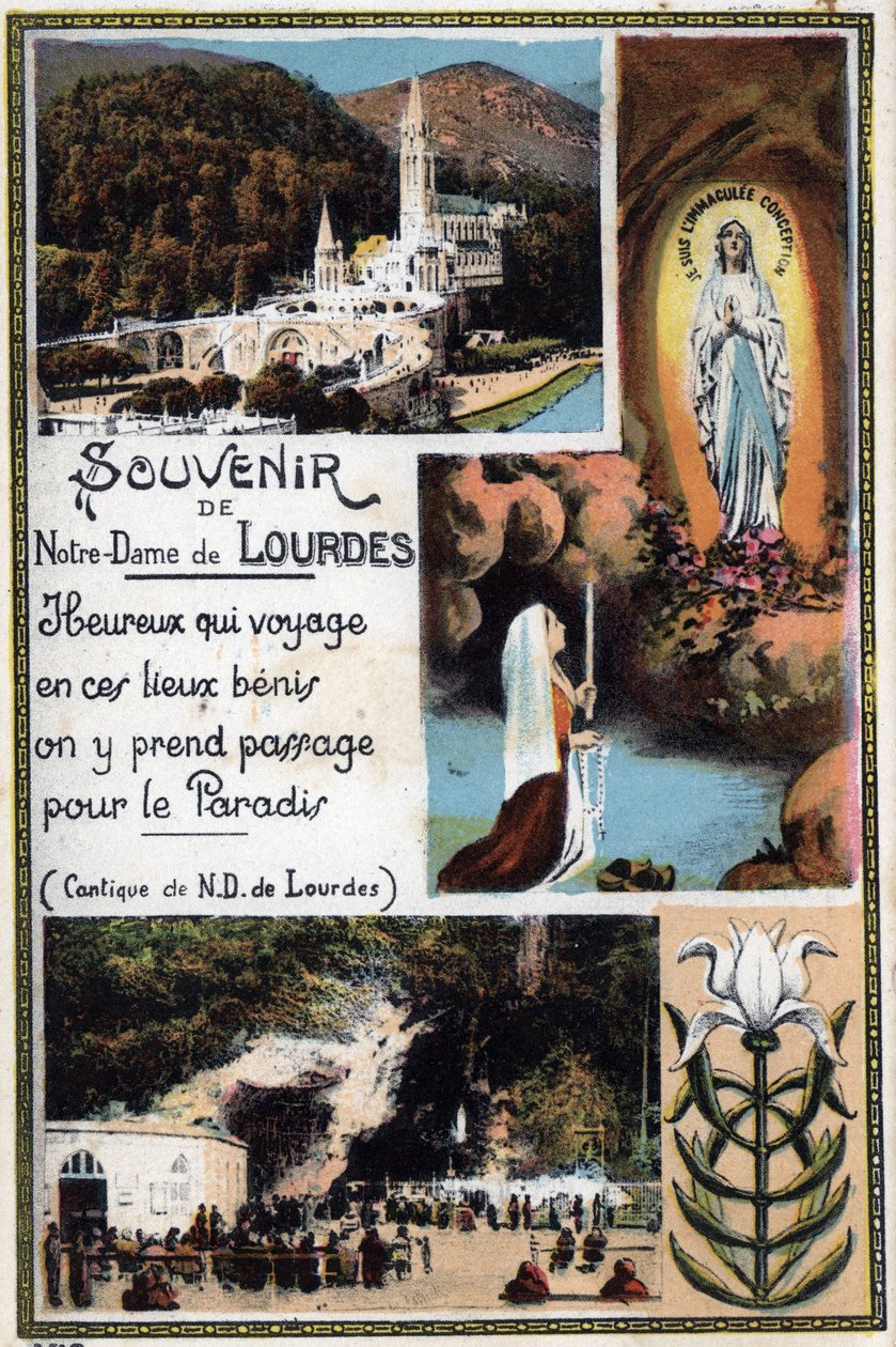 Erinnerungspostkarte von Lourdes - Hautes-Pyrénées um 1900. von Anonymous Anonymous