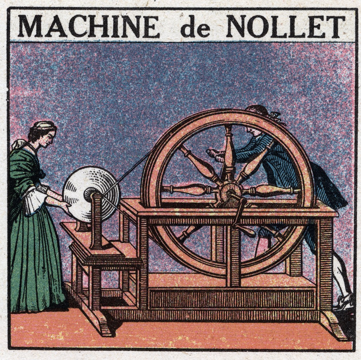 Statische Maschinen: die Maschine des Abtes Jean Antoine Nollet, erfunden 1740. Anonyme Illustration von 1925. Private Sammlung von Anonymous Anonymous