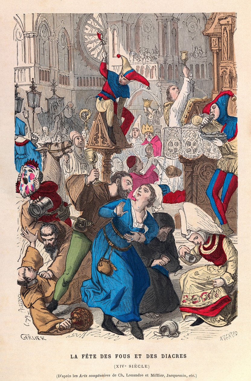 Das Fest der Narren und Diakone in Paris 16. Jahrhundert - Das Fest der Narren und Diakone in Paris 16. Jahrhundert - private Sammlung von Anonymous Anonymous