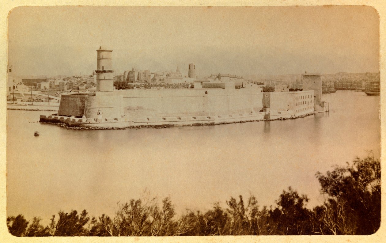 Die Stadt Marseille und ihre Umgebung um 1885-1890: Fort Saint Jean, Ansicht vom Pharo von Anonymous Anonymous