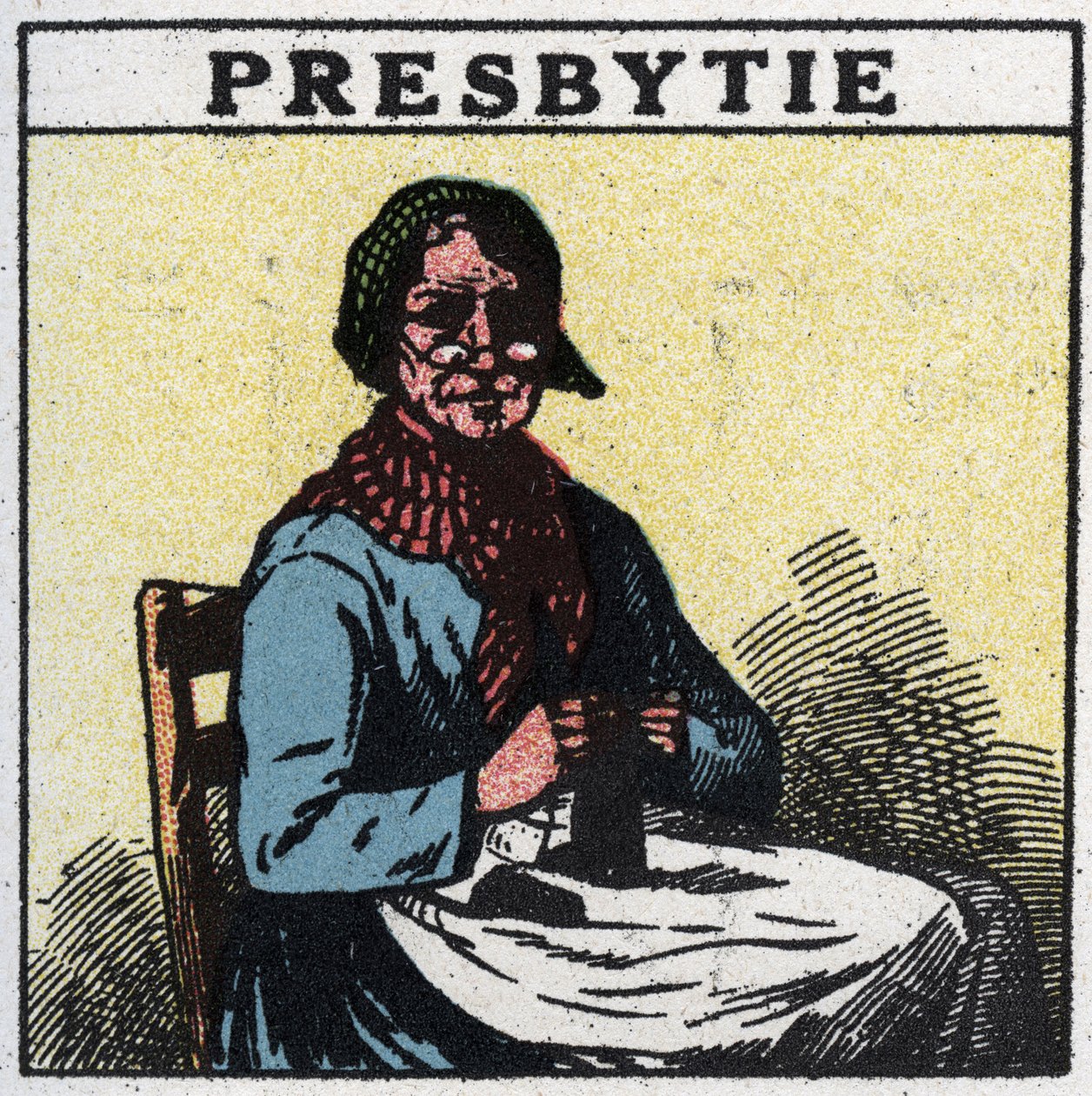 Das Auge: Person mit Presbyopie. Anonyme Illustration von 1925. Private Sammlung von Anonymous Anonymous