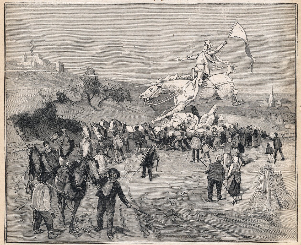 Transport der Statue von Jeanne d
