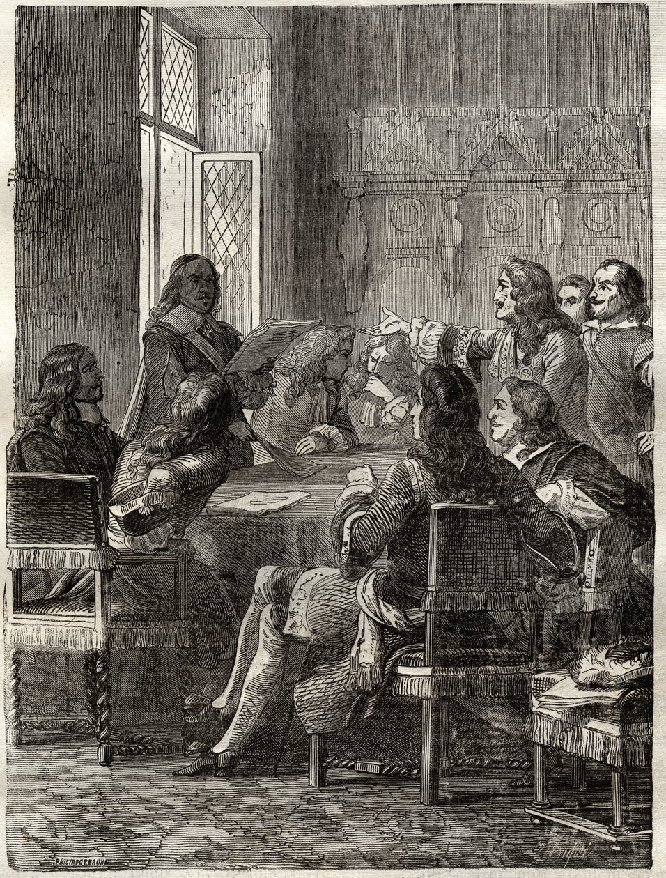Vertrag von Rijswijk (30. Oktober 1697) (Ende des Krieges der Augsburger Liga zwischen Ludwig XIV. und der Großen Allianz). Gravur des 19. Jahrhunderts. Private Sammlung. von Anonymous Anonymous