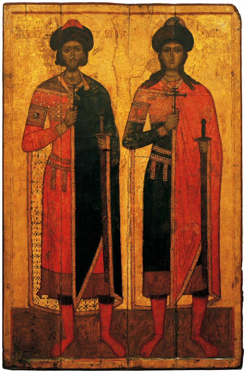 Heilige Boris und Gleb von Anonymous Russian icon painter