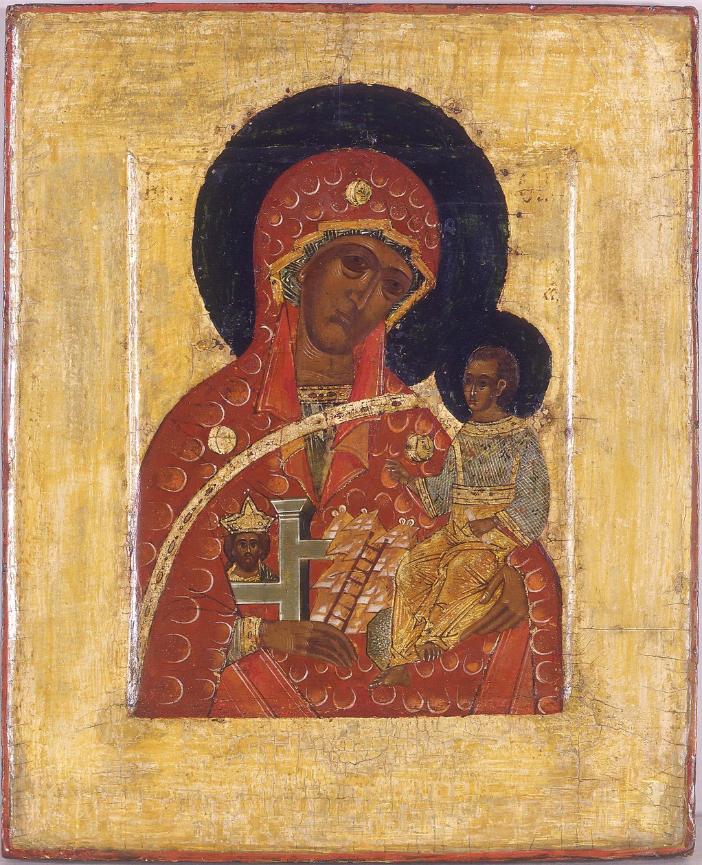 Die Jungfrau Der Berg, der nicht von Händen herausgerissen wurde von Anonymous Russian icon painter